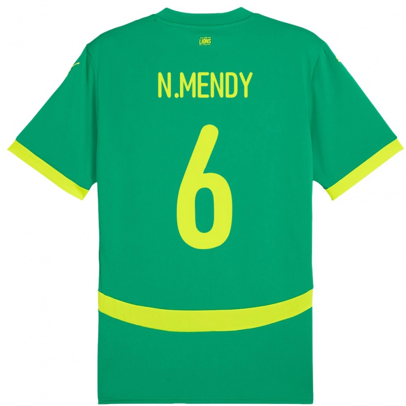 Danxen Børn Senegal Nampalys Mendy #6 Grøn Udebane Spillertrøjer 24-26 Trøje T-Shirt