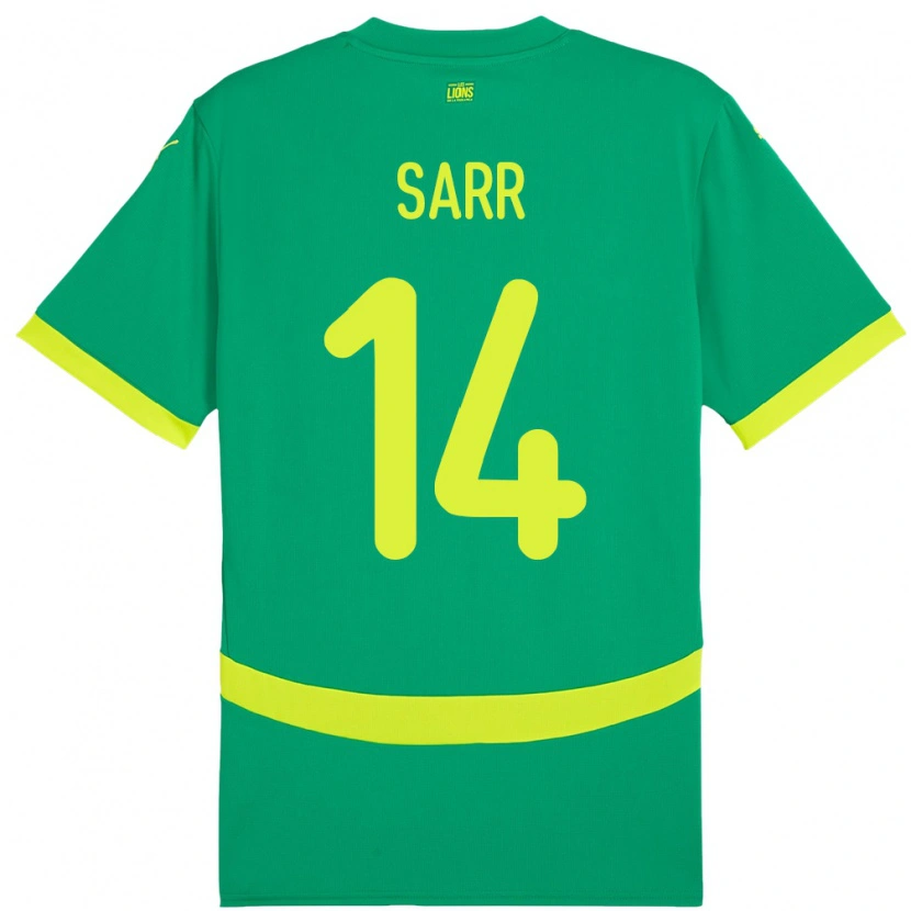 Danxen Børn Senegal Pape Sarr #14 Grøn Udebane Spillertrøjer 24-26 Trøje T-Shirt