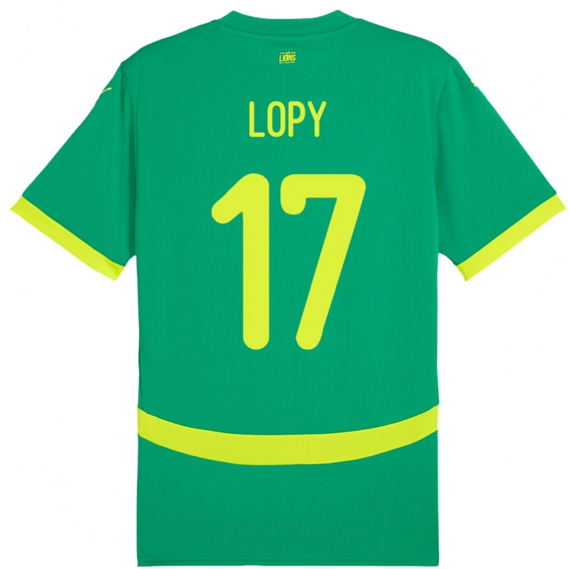 Danxen Børn Senegal Dion Lopy #17 Grøn Udebane Spillertrøjer 24-26 Trøje T-Shirt