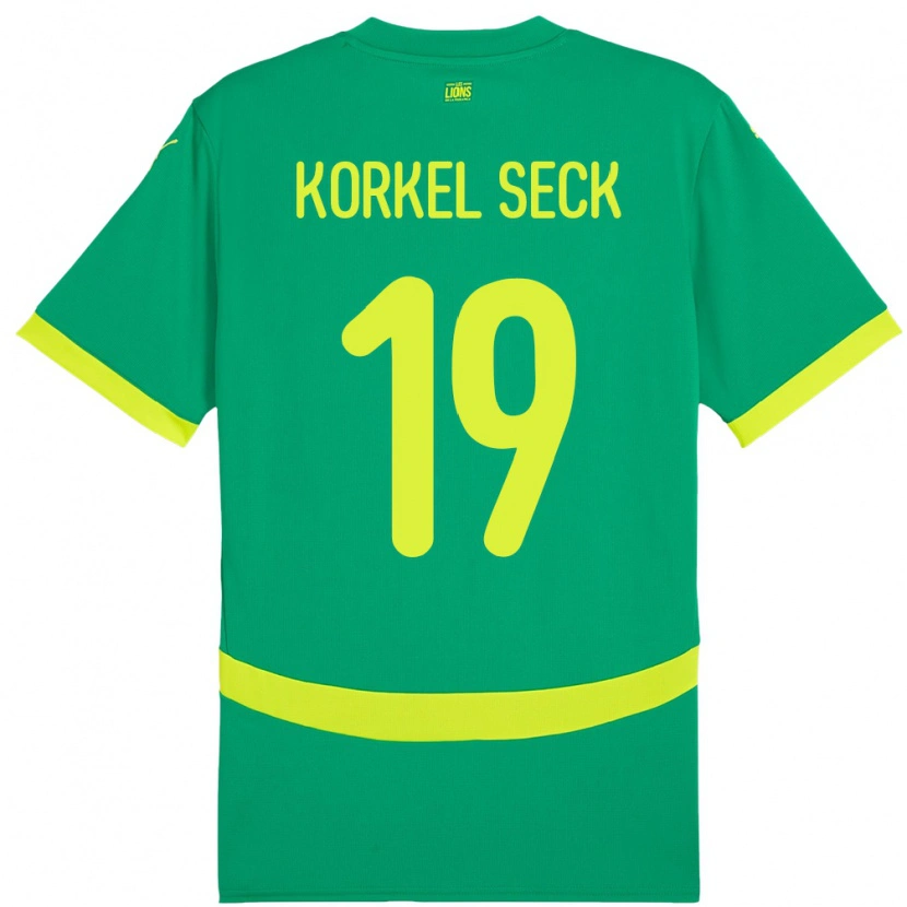 Danxen Børn Senegal Bineta Korkel Seck #19 Grøn Udebane Spillertrøjer 24-26 Trøje T-Shirt