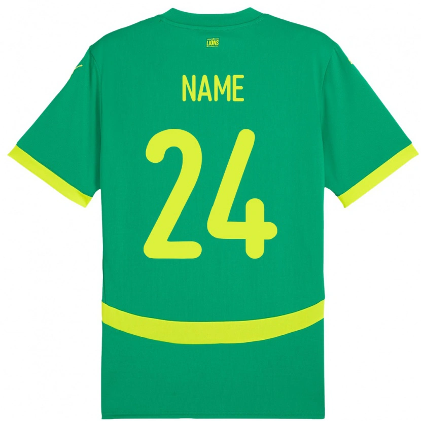 Danxen Børn Senegal Moustapha Name #24 Grøn Udebane Spillertrøjer 24-26 Trøje T-Shirt