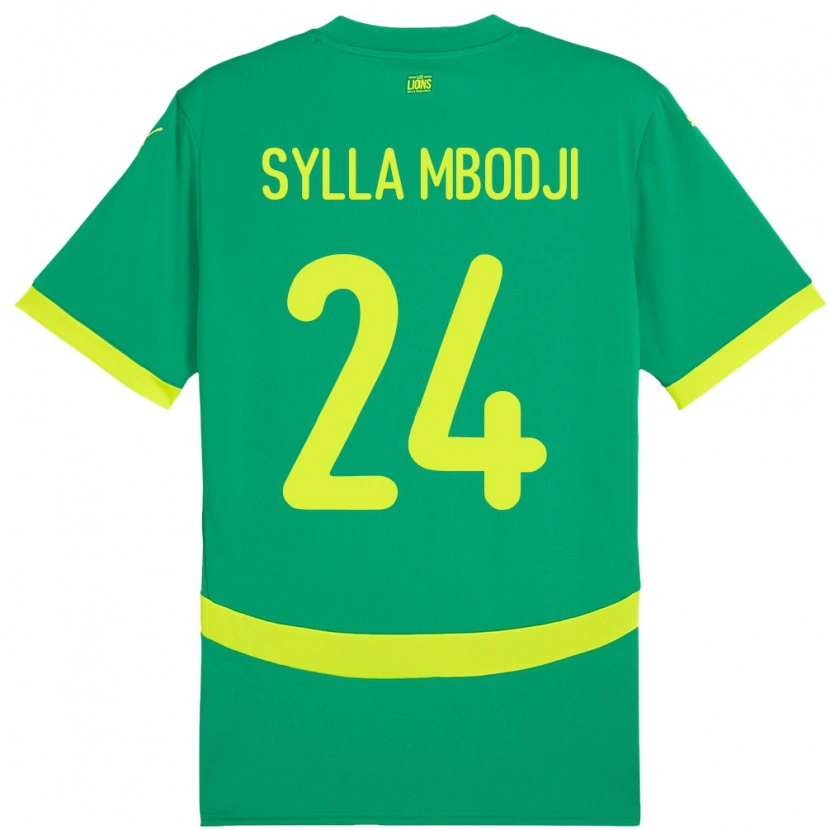 Danxen Børn Senegal Coumba Sylla Mbodji #24 Grøn Udebane Spillertrøjer 24-26 Trøje T-Shirt