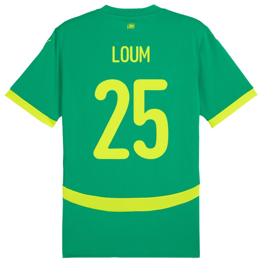 Danxen Børn Senegal Mamadou Loum #25 Grøn Udebane Spillertrøjer 24-26 Trøje T-Shirt