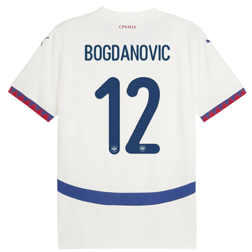 Danxen Børn Serbien Bogdan Bogdanovic #12 Hvid Udebane Spillertrøjer 24-26 Trøje T-Shirt