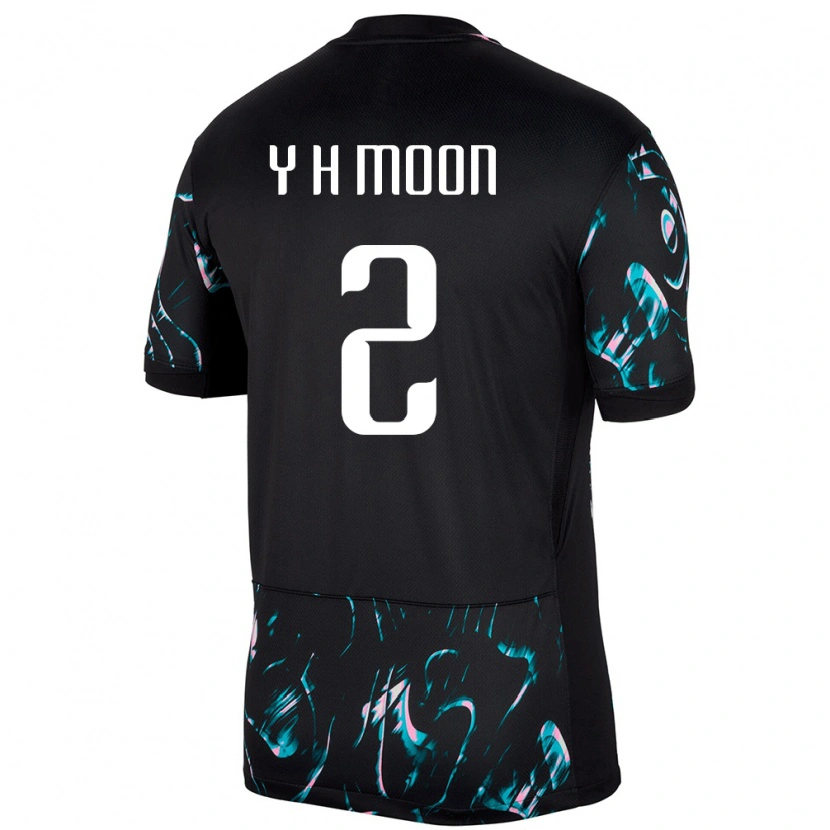 Danxen Børn Sydkorea Yo-Han Moon #2 Sort Udebane Spillertrøjer 24-26 Trøje T-Shirt