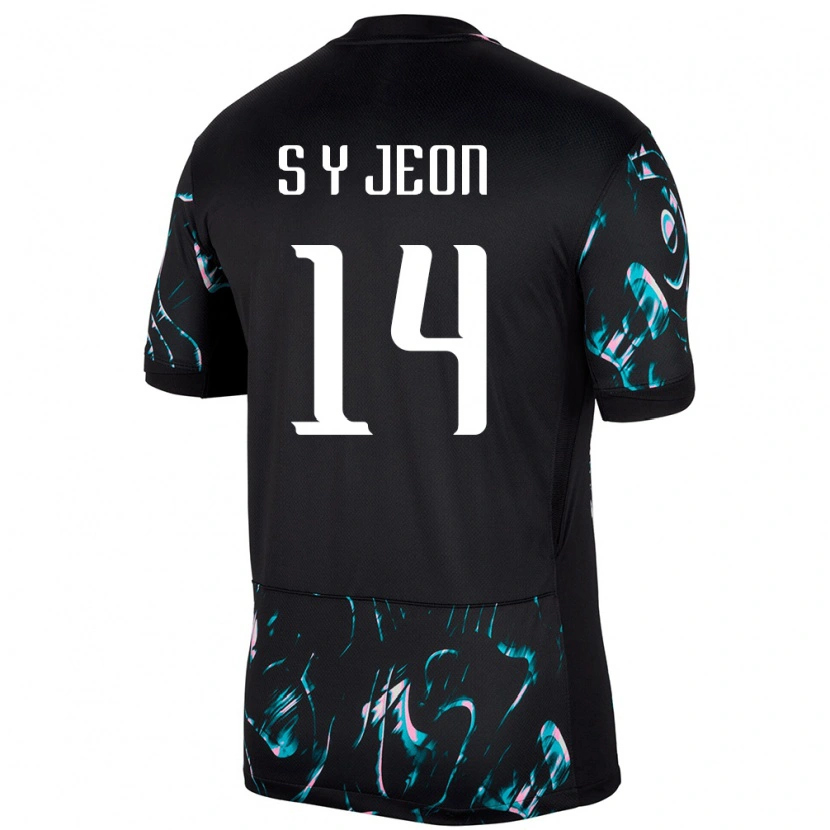 Danxen Børn Sydkorea Yu-Sang Jeon #14 Sort Udebane Spillertrøjer 24-26 Trøje T-Shirt