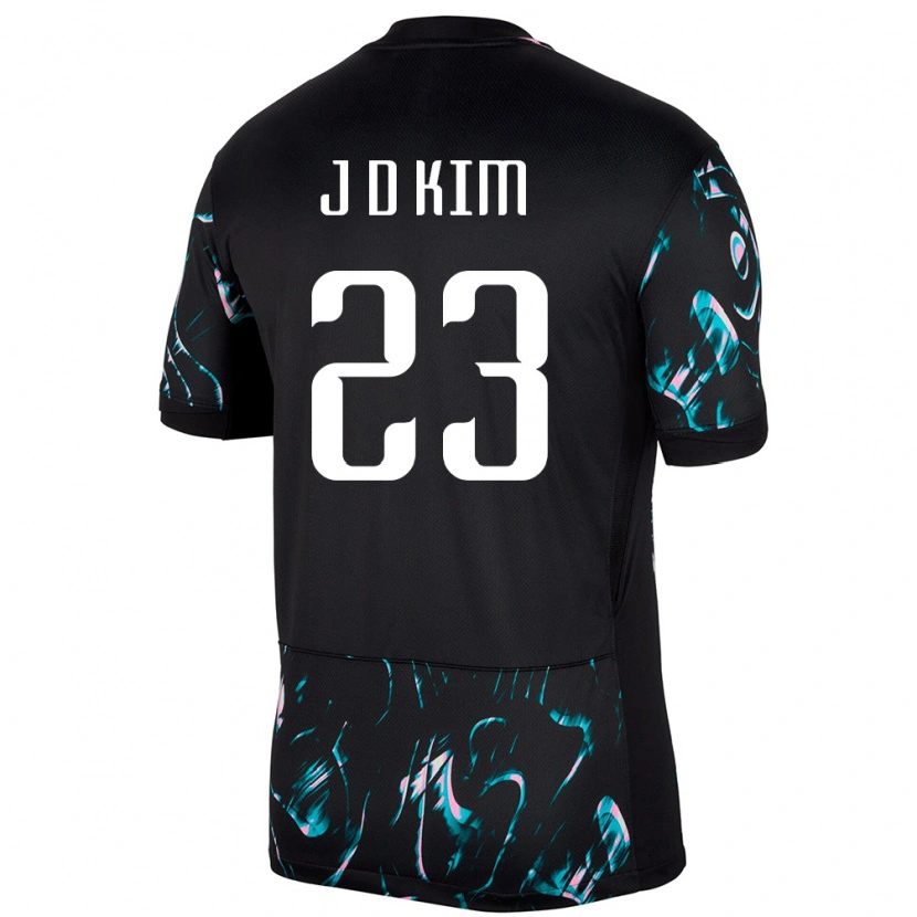 Danxen Børn Sydkorea Dong-Jin Kim #23 Sort Udebane Spillertrøjer 24-26 Trøje T-Shirt