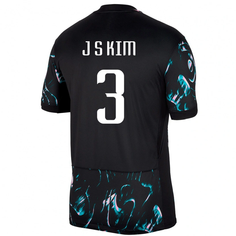 Danxen Børn Sydkorea Jin-Su Kim #3 Sort Udebane Spillertrøjer 24-26 Trøje T-Shirt