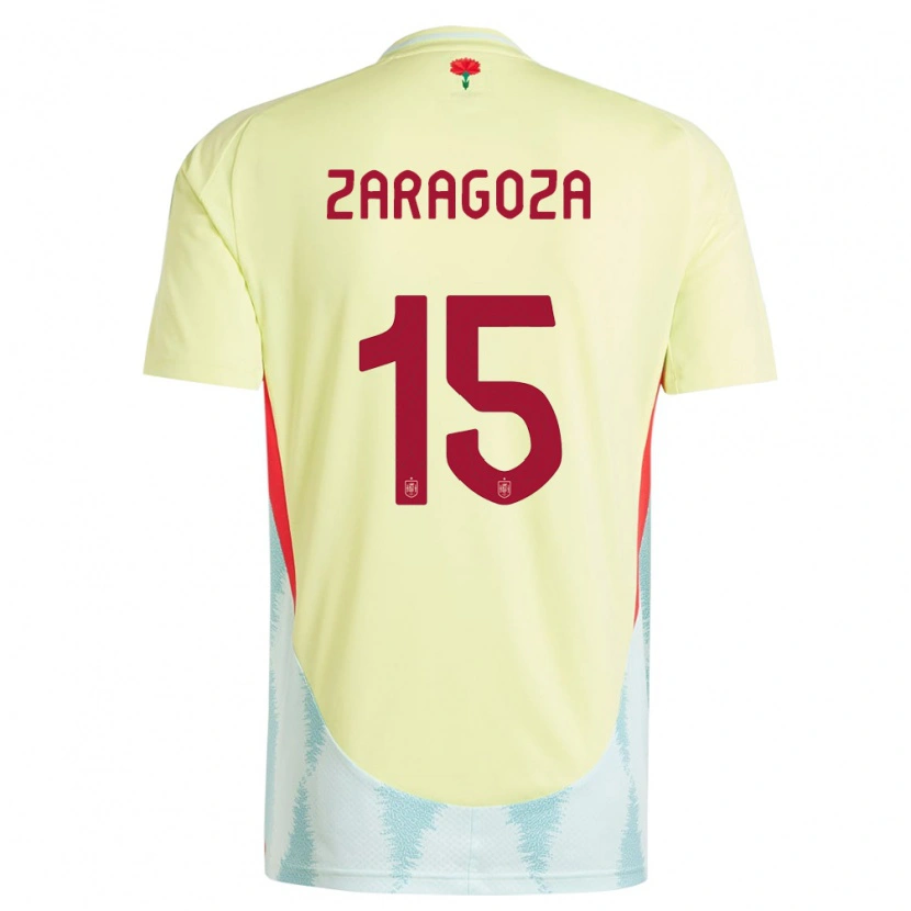 Danxen Børn Spanien Bryan Zaragoza #15 Gul Udebane Spillertrøjer 24-26 Trøje T-Shirt