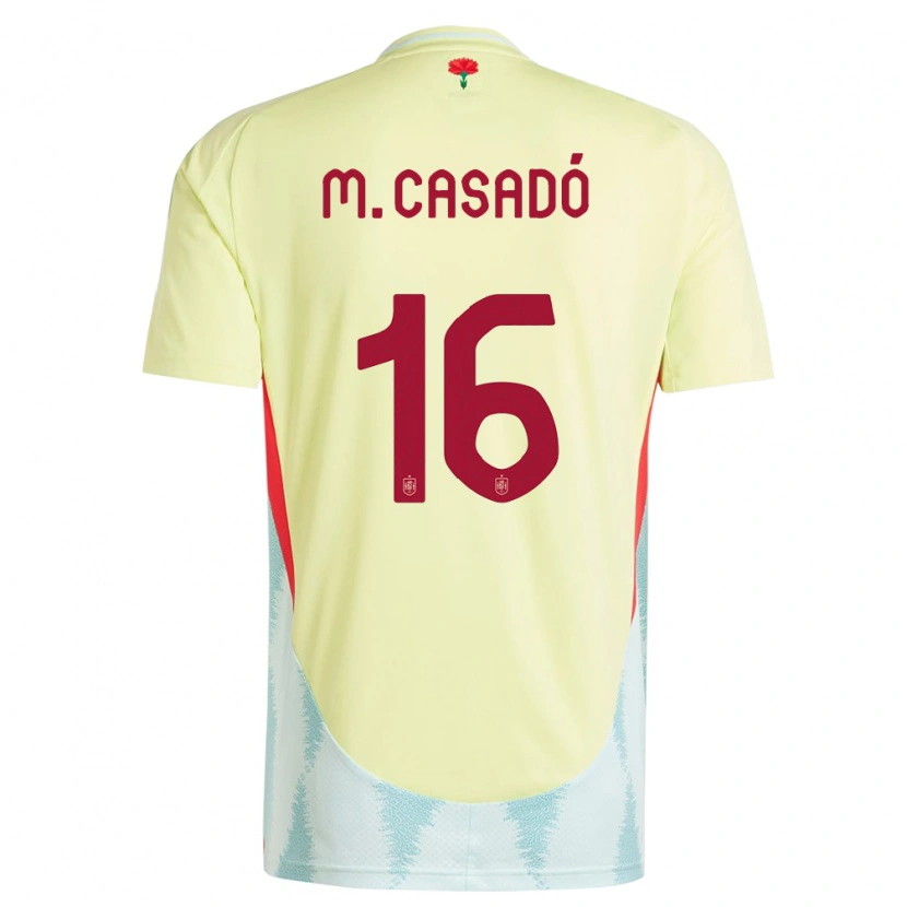 Danxen Børn Spanien Marc Casadó #16 Gul Udebane Spillertrøjer 24-26 Trøje T-Shirt