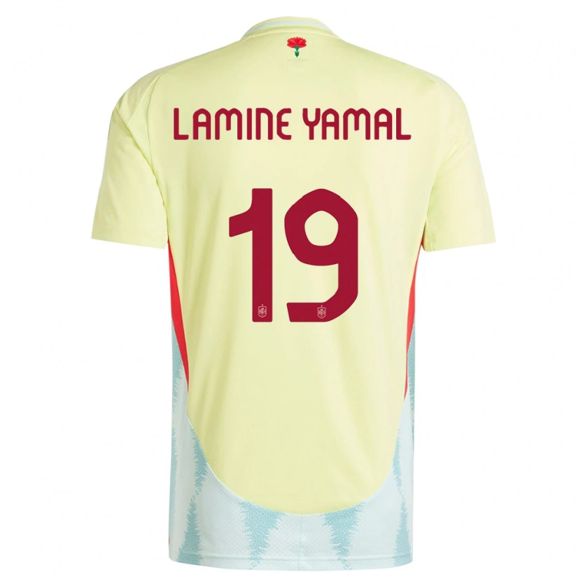 Danxen Børn Spanien Lamine Yamal #19 Gul Udebane Spillertrøjer 24-26 Trøje T-Shirt