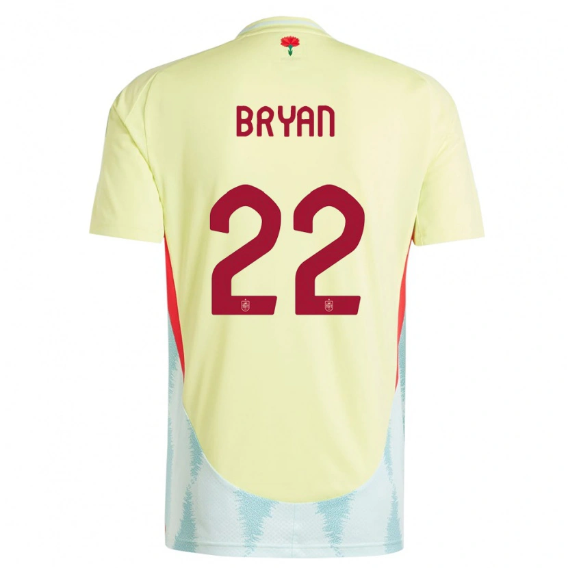 Danxen Børn Spanien Bryan Gil #22 Gul Udebane Spillertrøjer 24-26 Trøje T-Shirt