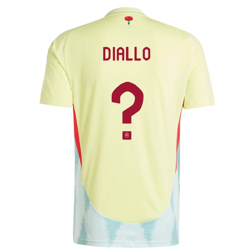 Danxen Børn Spanien Ousmane Diallo #0 Gul Udebane Spillertrøjer 24-26 Trøje T-Shirt