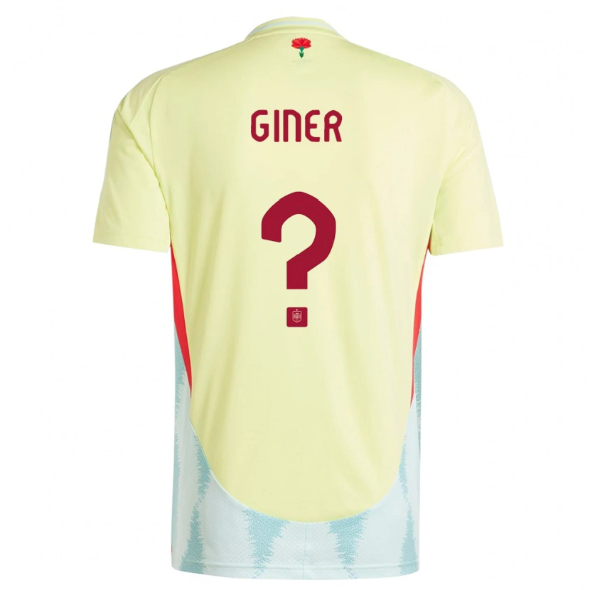 Danxen Børn Spanien Hugo Giner #0 Gul Udebane Spillertrøjer 24-26 Trøje T-Shirt