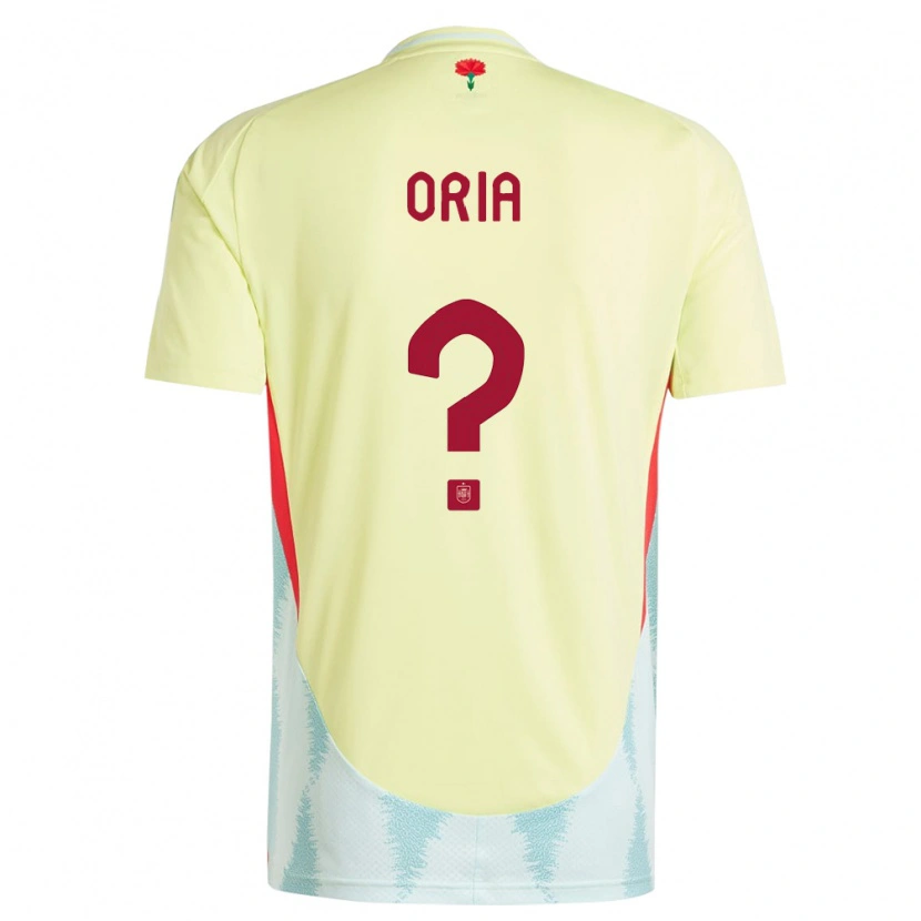 Danxen Børn Spanien Pablo Oria #0 Gul Udebane Spillertrøjer 24-26 Trøje T-Shirt