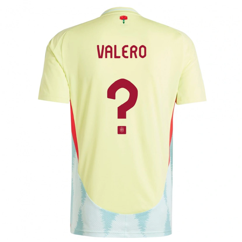 Danxen Børn Spanien Iván Valero #0 Gul Udebane Spillertrøjer 24-26 Trøje T-Shirt