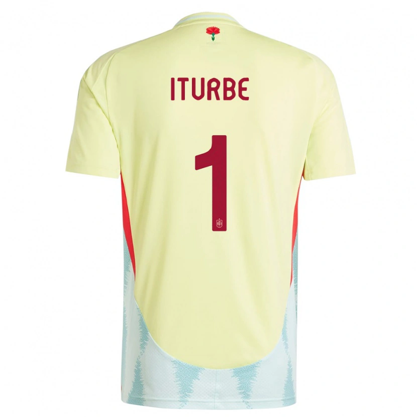 Danxen Børn Spanien Alejandro Iturbe #1 Gul Udebane Spillertrøjer 24-26 Trøje T-Shirt