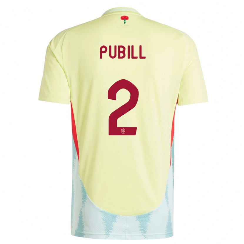 Danxen Børn Spanien Marc Pubill #2 Gul Udebane Spillertrøjer 24-26 Trøje T-Shirt