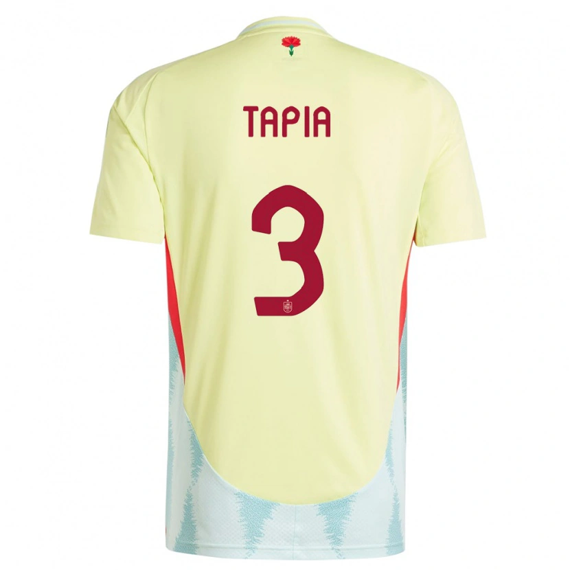 Danxen Børn Spanien Unai Tapia #3 Gul Udebane Spillertrøjer 24-26 Trøje T-Shirt