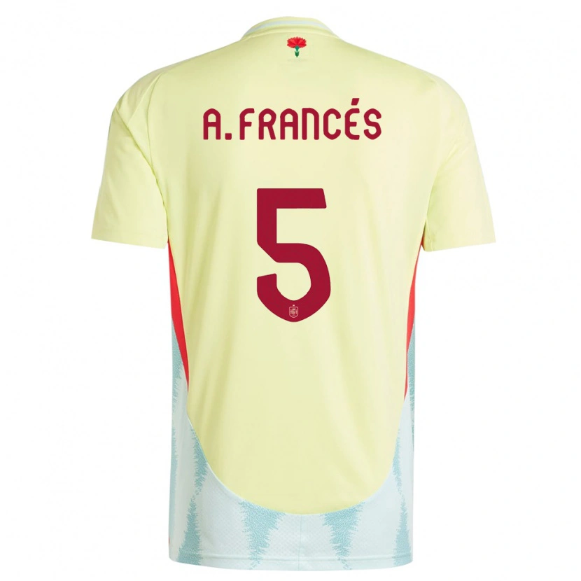 Danxen Børn Spanien Alejandro Francés #5 Gul Udebane Spillertrøjer 24-26 Trøje T-Shirt