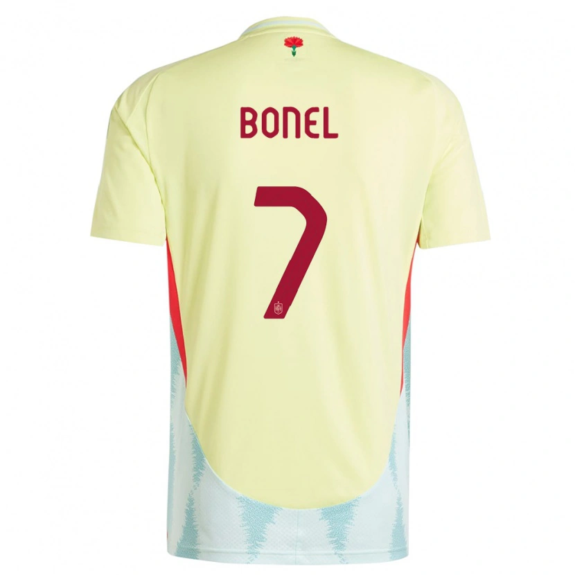 Danxen Børn Spanien Asier Bonel #7 Gul Udebane Spillertrøjer 24-26 Trøje T-Shirt