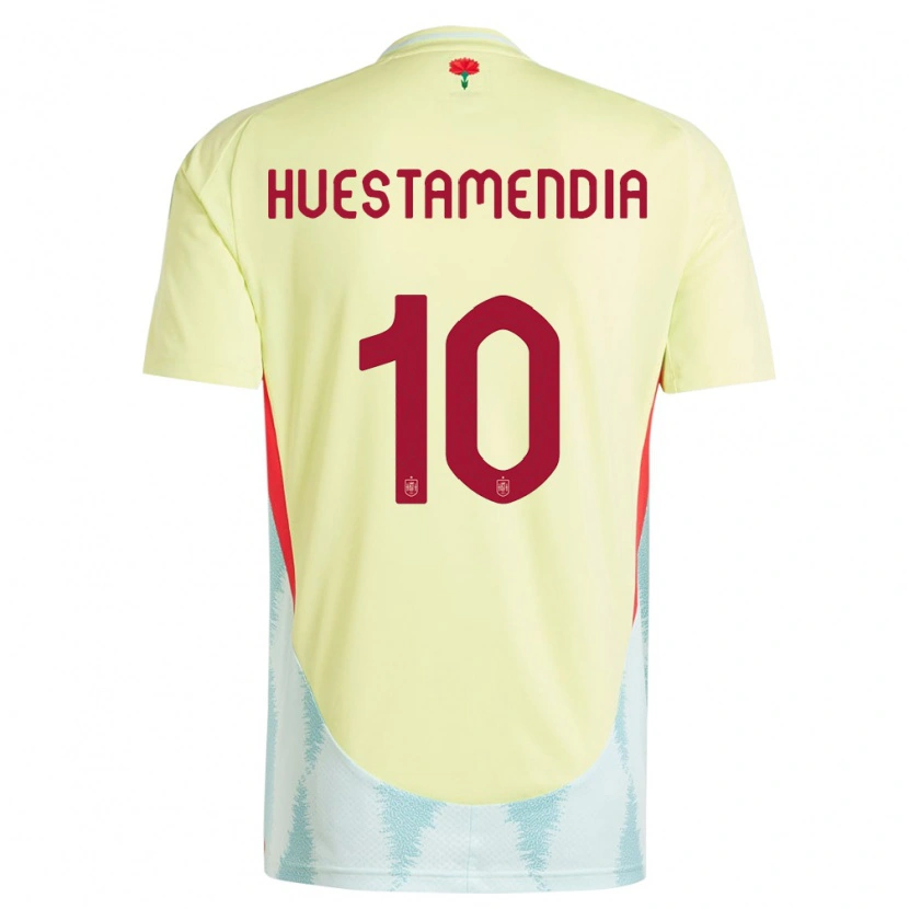 Danxen Børn Spanien Peio Huestamendia #10 Gul Udebane Spillertrøjer 24-26 Trøje T-Shirt