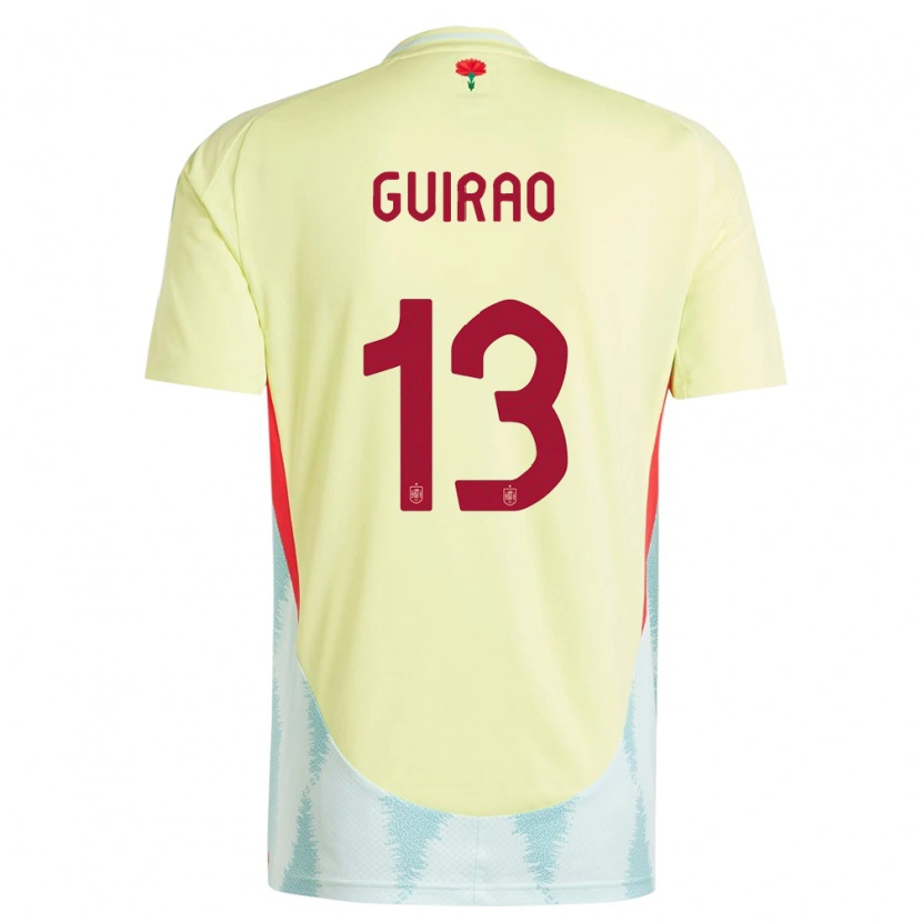 Danxen Børn Spanien Carlos Guirao #13 Gul Udebane Spillertrøjer 24-26 Trøje T-Shirt