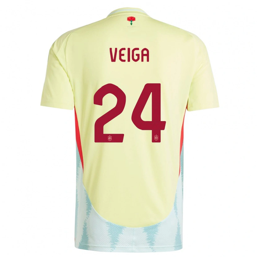 Danxen Børn Spanien Gabri Veiga #24 Gul Udebane Spillertrøjer 24-26 Trøje T-Shirt