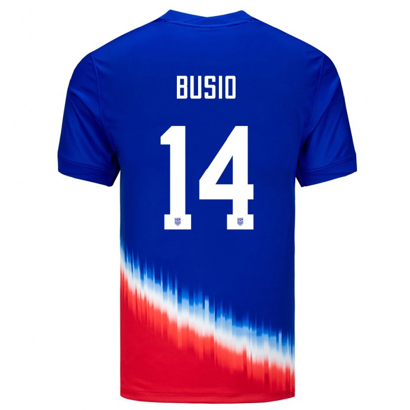 Danxen Børn Usa Gianluca Busio #14 Blå Udebane Spillertrøjer 24-26 Trøje T-Shirt