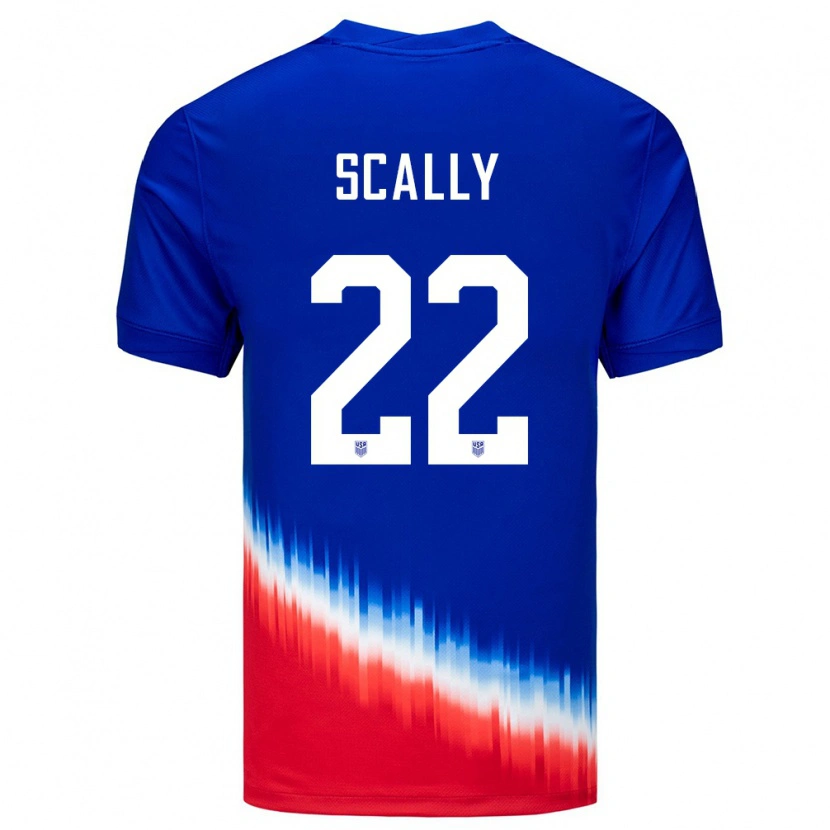 Danxen Børn Usa Joe Scally #22 Blå Udebane Spillertrøjer 24-26 Trøje T-Shirt