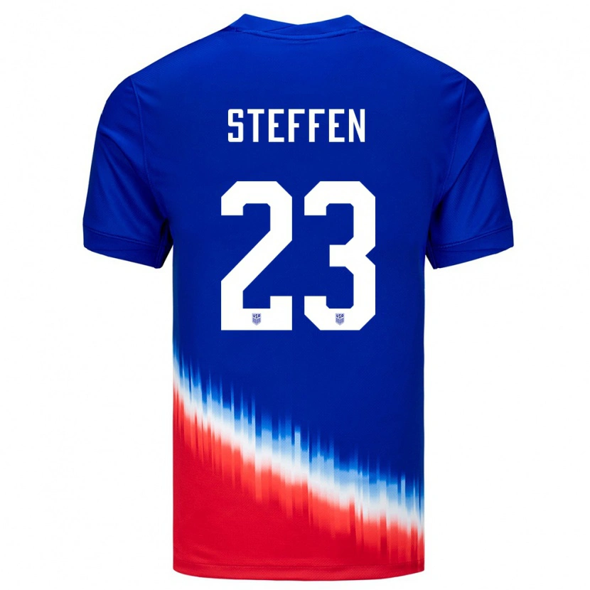 Danxen Børn Usa Zack Steffen #23 Blå Udebane Spillertrøjer 24-26 Trøje T-Shirt