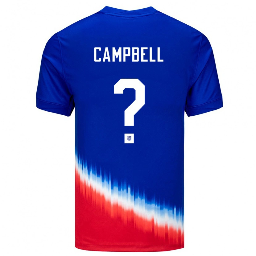 Danxen Børn Usa Cole Campbell #0 Blå Udebane Spillertrøjer 24-26 Trøje T-Shirt