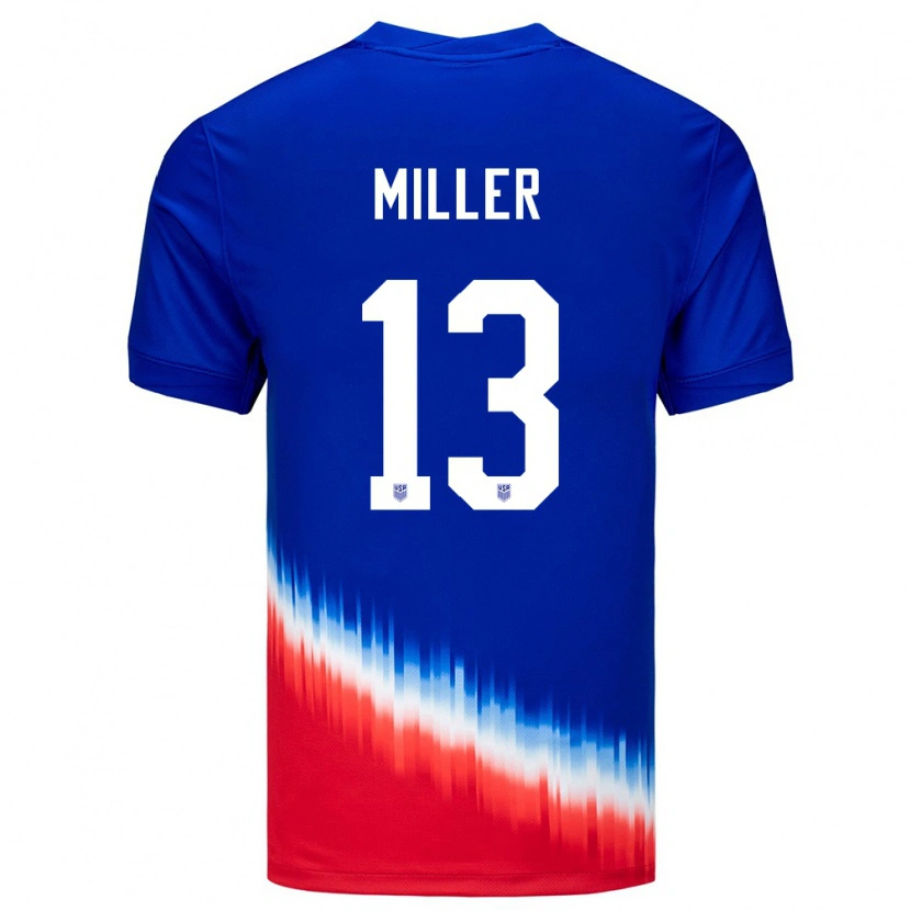 Danxen Børn Usa Peyton Miller #13 Blå Udebane Spillertrøjer 24-26 Trøje T-Shirt