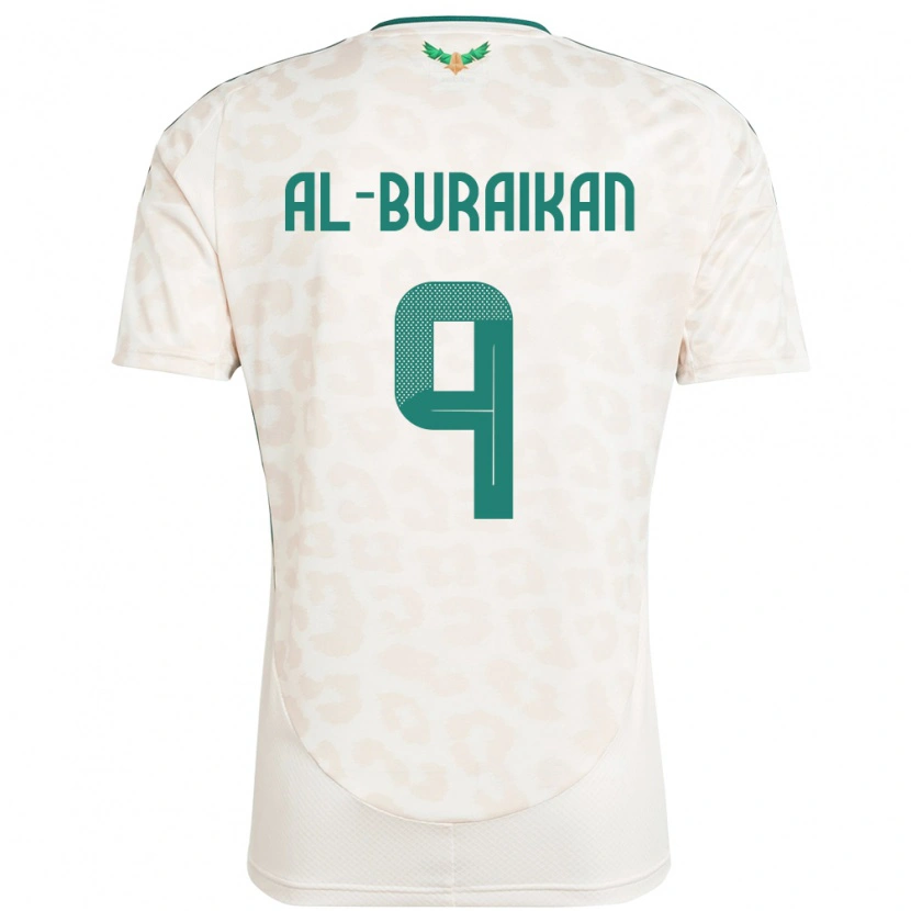 Danxen Børn Saudi-Arabien Firas Al-Buraikan #9 Hvid Udebane Spillertrøjer 24-26 Trøje T-Shirt