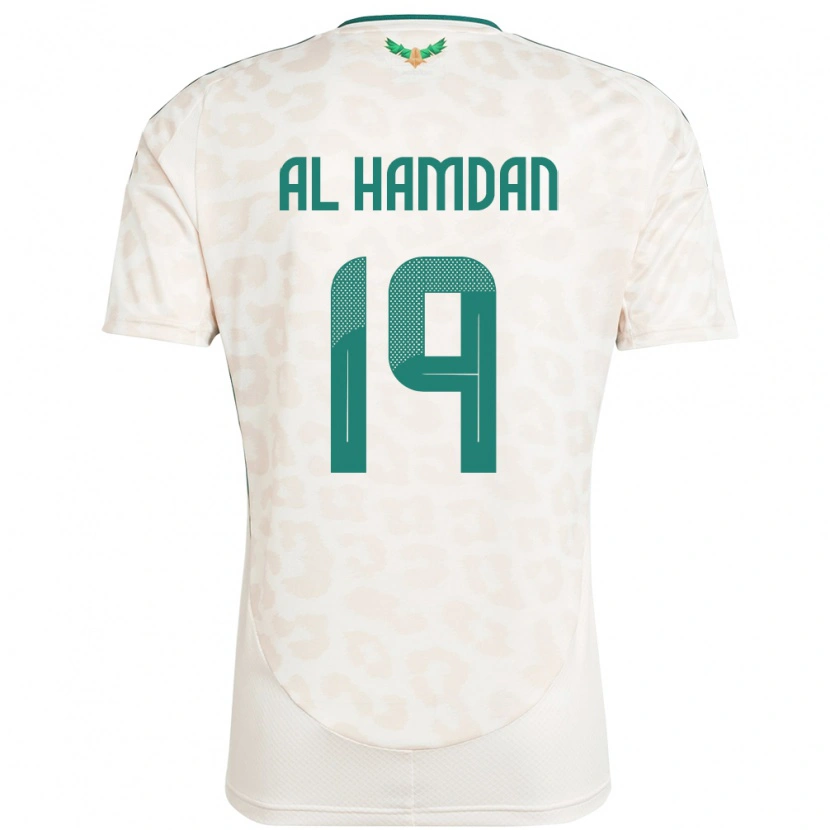 Danxen Børn Saudi-Arabien Abdullah Al-Hamdan #19 Hvid Udebane Spillertrøjer 24-26 Trøje T-Shirt