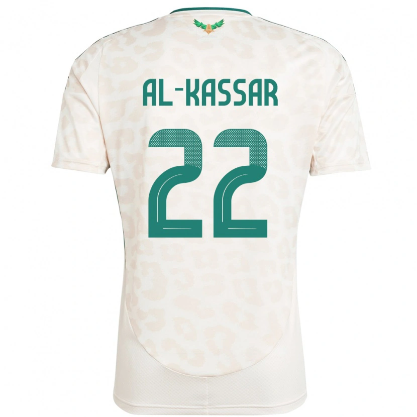 Danxen Børn Saudi-Arabien Ahmed Al-Kassar #22 Hvid Udebane Spillertrøjer 24-26 Trøje T-Shirt