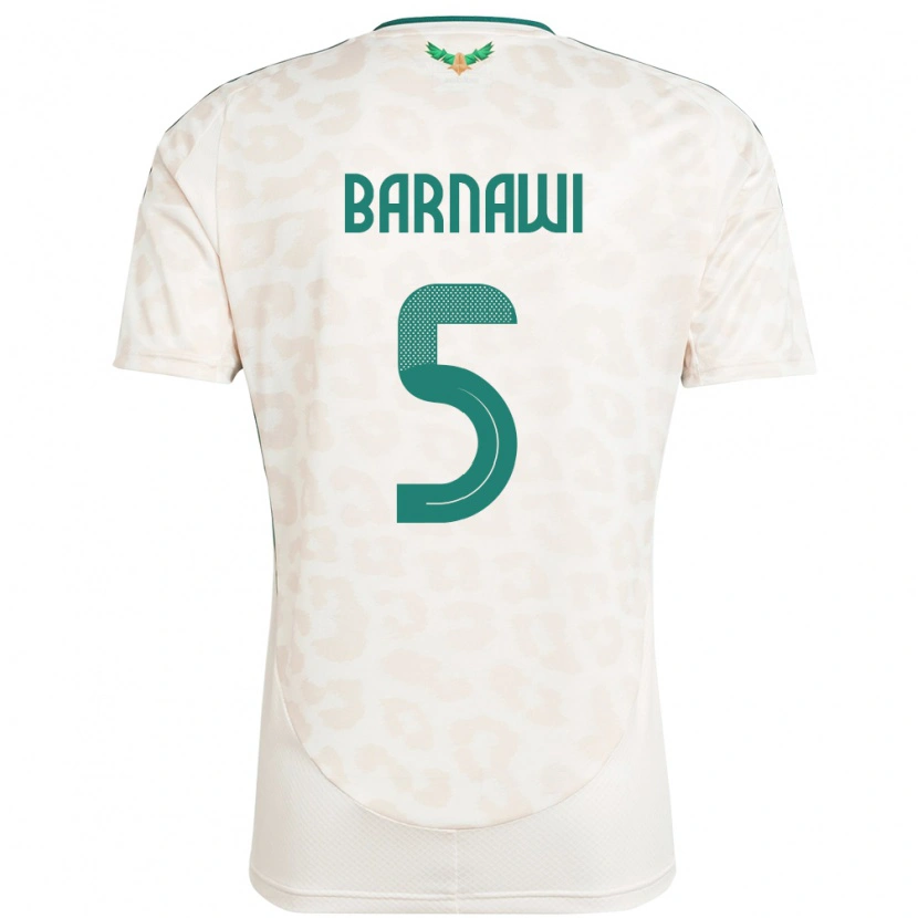 Danxen Børn Saudi-Arabien Mohammed Barnawi #5 Hvid Udebane Spillertrøjer 24-26 Trøje T-Shirt