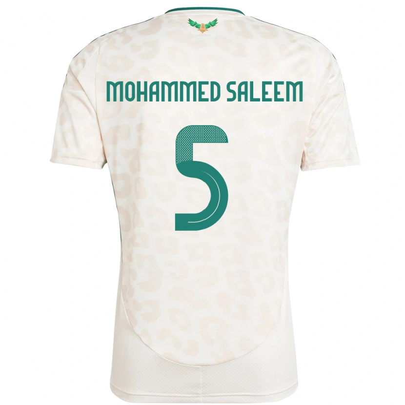 Danxen Børn Saudi-Arabien Moayad Mohammed Saleem #5 Hvid Udebane Spillertrøjer 24-26 Trøje T-Shirt