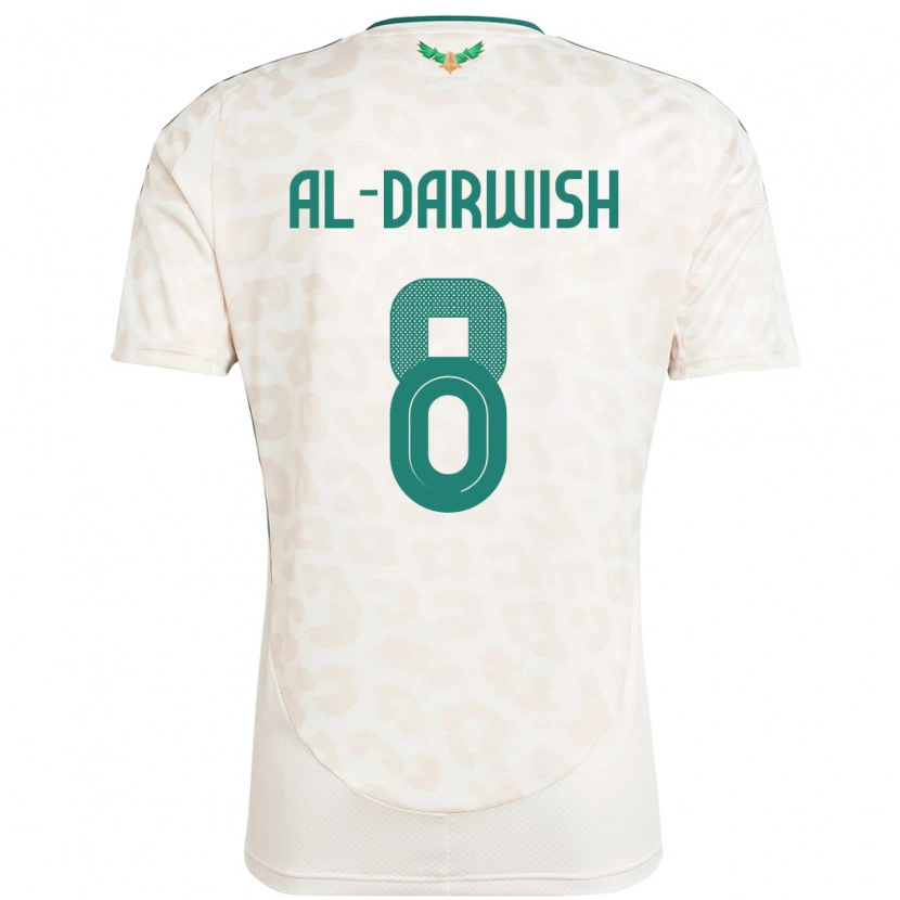 Danxen Børn Saudi-Arabien Mohammed Al-Darwish #8 Hvid Udebane Spillertrøjer 24-26 Trøje T-Shirt