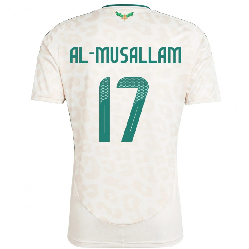 Danxen Børn Saudi-Arabien Hassan Al-Musallam #17 Hvid Udebane Spillertrøjer 24-26 Trøje T-Shirt