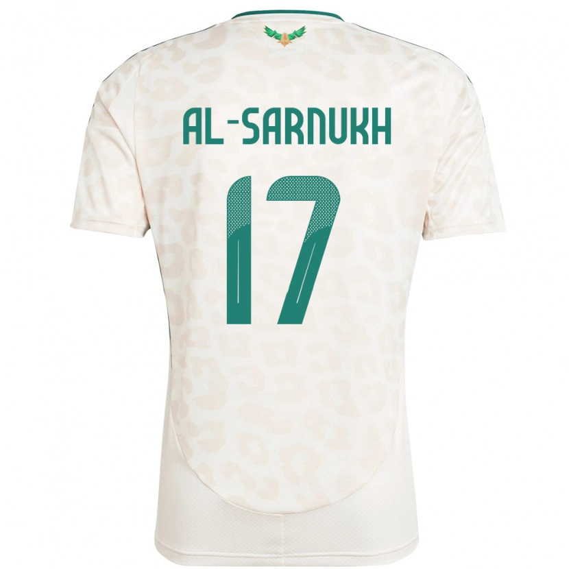 Danxen Børn Saudi-Arabien Mohamed Al-Sarnukh #17 Hvid Udebane Spillertrøjer 24-26 Trøje T-Shirt