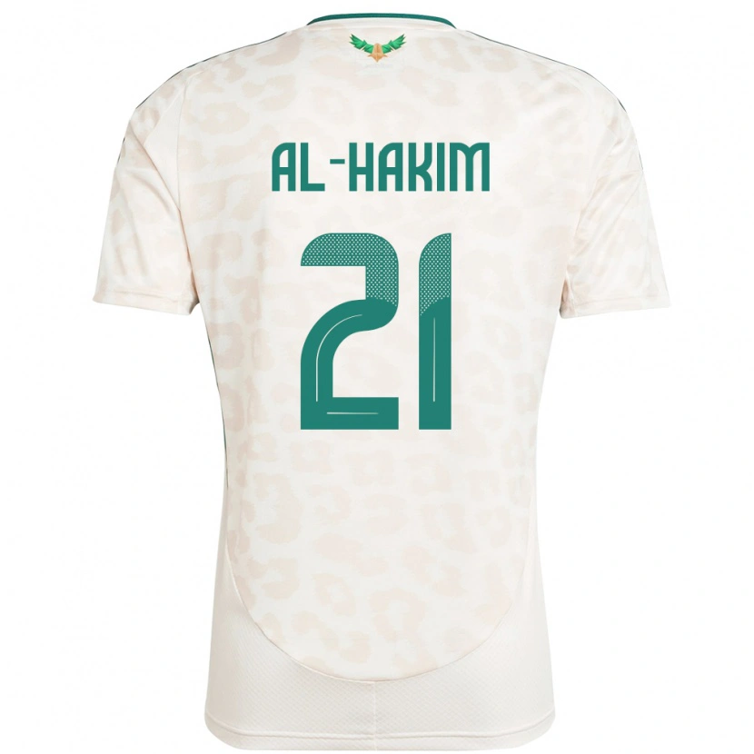 Danxen Børn Saudi-Arabien Mohammed Al-Hakim #21 Hvid Udebane Spillertrøjer 24-26 Trøje T-Shirt