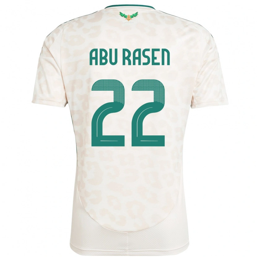 Danxen Børn Saudi-Arabien Ahmad Abu Rasen #22 Hvid Udebane Spillertrøjer 24-26 Trøje T-Shirt