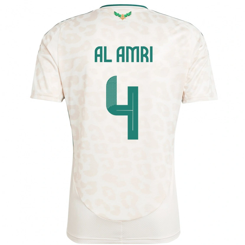 Danxen Børn Saudi-Arabien Abdulelah Al Amri #4 Hvid Udebane Spillertrøjer 24-26 Trøje T-Shirt