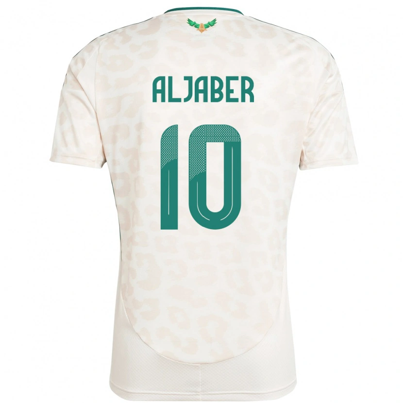 Danxen Børn Saudi-Arabien Yassen Aljaber #10 Hvid Udebane Spillertrøjer 24-26 Trøje T-Shirt