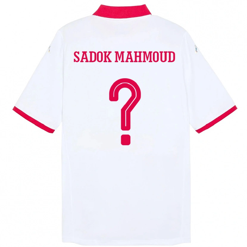 Danxen Børn Tunesien Mohamed Sadok Mahmoud #0 Hvid Udebane Spillertrøjer 24-26 Trøje T-Shirt