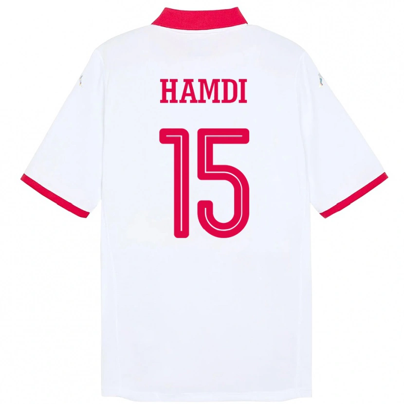 Danxen Børn Tunesien Hanna Hamdi #15 Hvid Udebane Spillertrøjer 24-26 Trøje T-Shirt