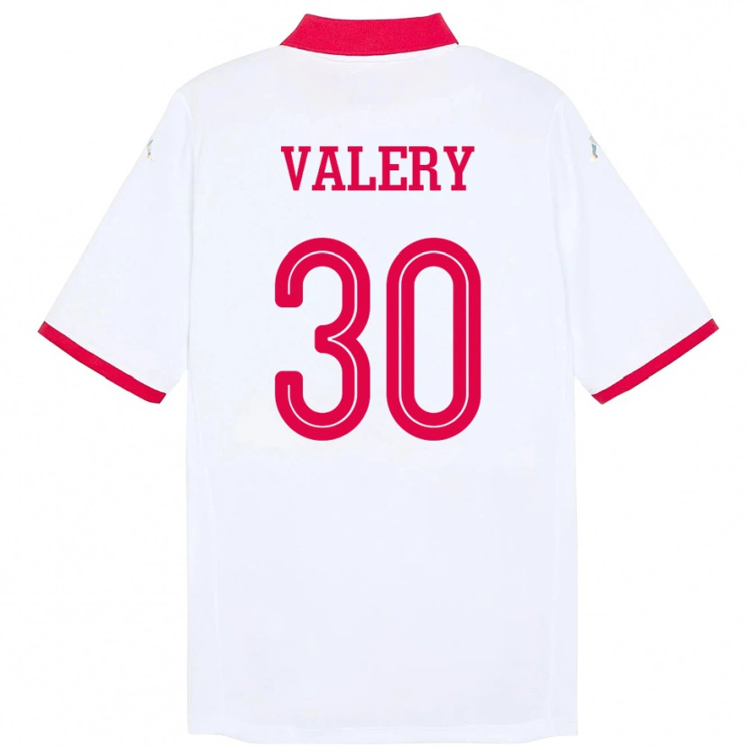 Danxen Børn Tunesien Yann Valery #30 Hvid Udebane Spillertrøjer 24-26 Trøje T-Shirt