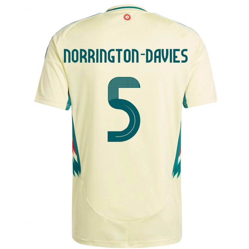 Danxen Børn Wales Rhys Norrington-Davies #5 Beige Gul Udebane Spillertrøjer 24-26 Trøje T-Shirt