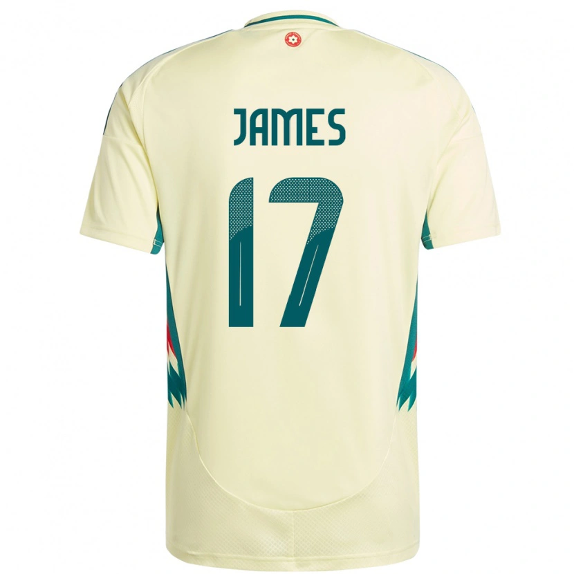 Danxen Børn Wales Jordan James #17 Beige Gul Udebane Spillertrøjer 24-26 Trøje T-Shirt